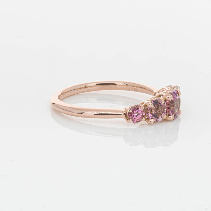 18ct Rose Gold Five Stone Pink Tourmaline Octavia Ring-Ring-Walker & Hall