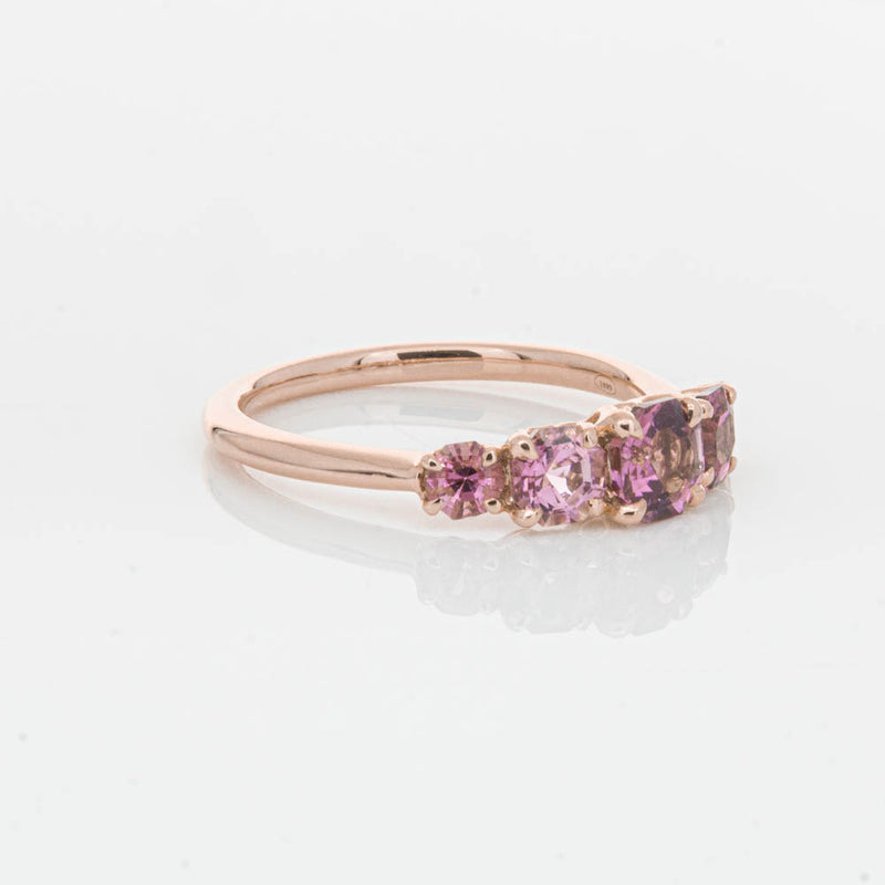 18ct Rose Gold Five Stone Pink Tourmaline Octavia Ring-Ring-Walker & Hall