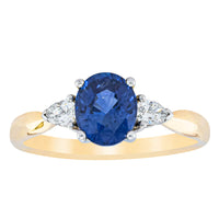 18ct Yellow Gold 1.47ct Sapphire & Diamond Ayla Ring - Ring - Walker & Hall