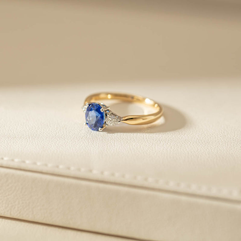 18ct Yellow Gold 1.47ct Sapphire & Diamond Ayla Ring-Ring-Walker & Hall