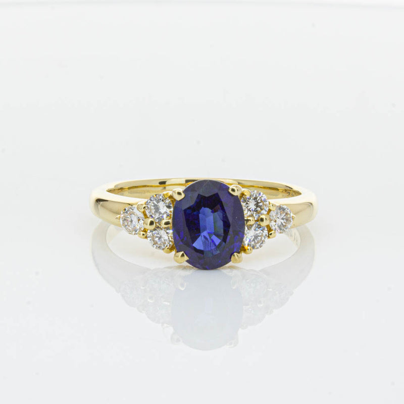 Deja Vu 18ct Yellow Gold 1.42ct Sapphire & Diamond Ring-Ring-Walker & Hall