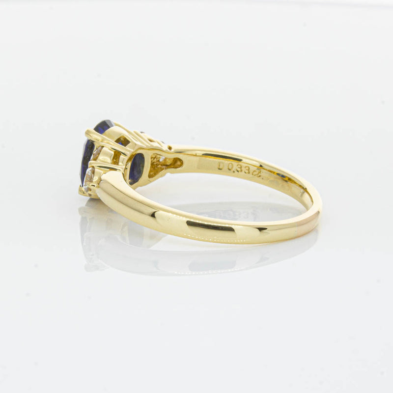 Deja Vu 18ct Yellow Gold 1.42ct Sapphire & Diamond Ring-Ring-Walker & Hall