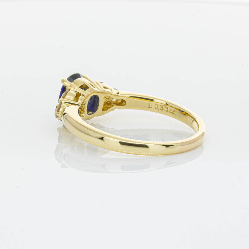 Deja Vu 18ct Yellow Gold 1.42ct Sapphire & Diamond Ring-Ring-Walker & Hall