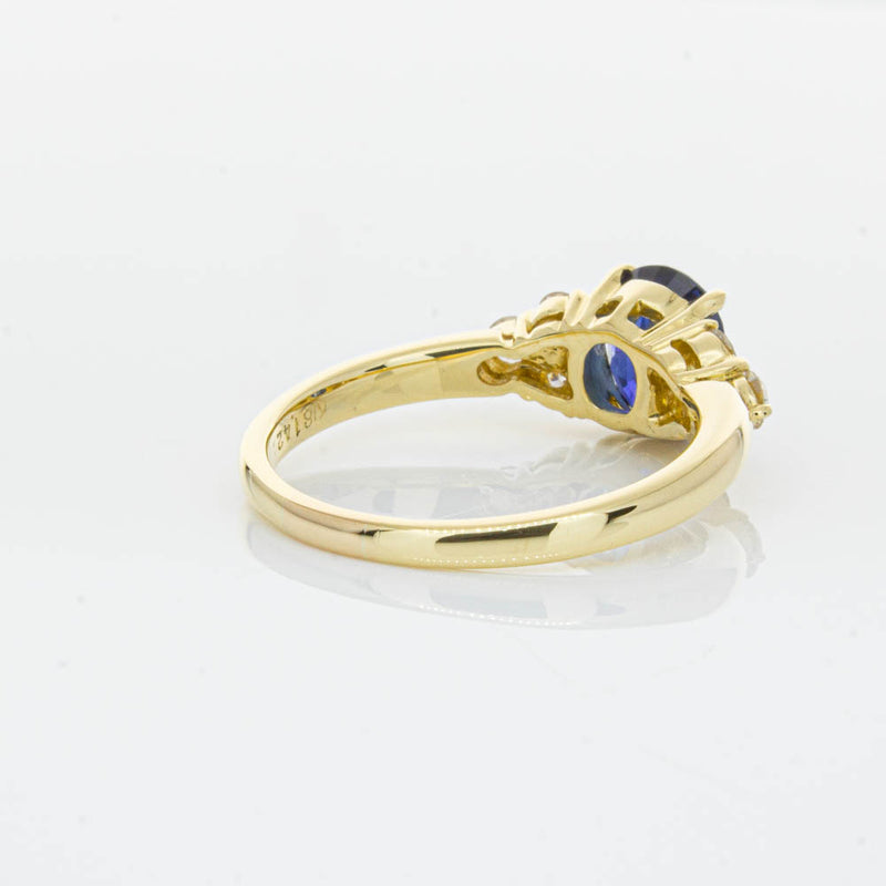 Deja Vu 18ct Yellow Gold 1.42ct Sapphire & Diamond Ring-Ring-Walker & Hall