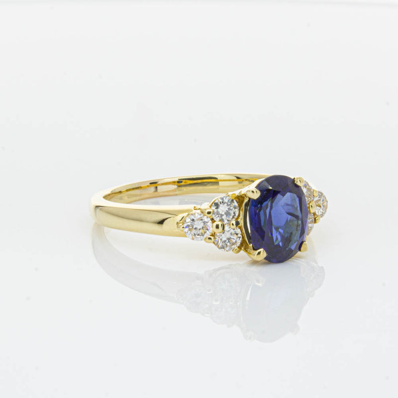 Deja Vu 18ct Yellow Gold 1.42ct Sapphire & Diamond Ring-Ring-Walker & Hall
