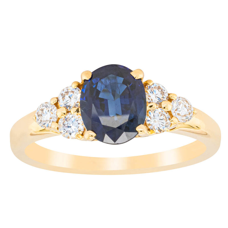 Deja Vu 18ct Yellow Gold 1.42ct Sapphire & Diamond Ring-Ring-Walker & Hall