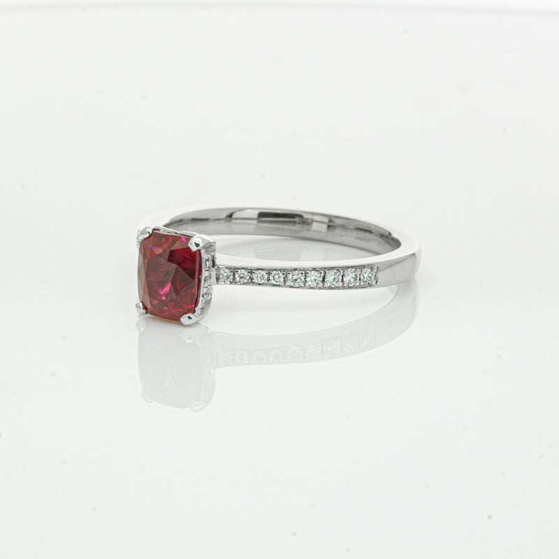 18ct White Gold 1.15ct Ruby & Diamond Ring-Ring-Walker & Hall