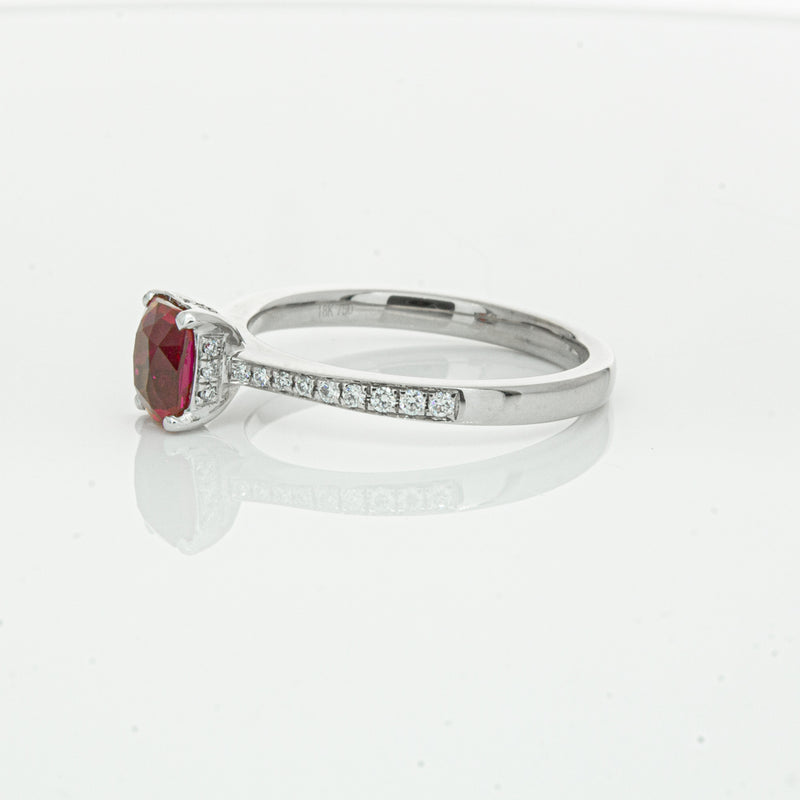18ct White Gold 1.15ct Ruby & Diamond Ring-Ring-Walker & Hall