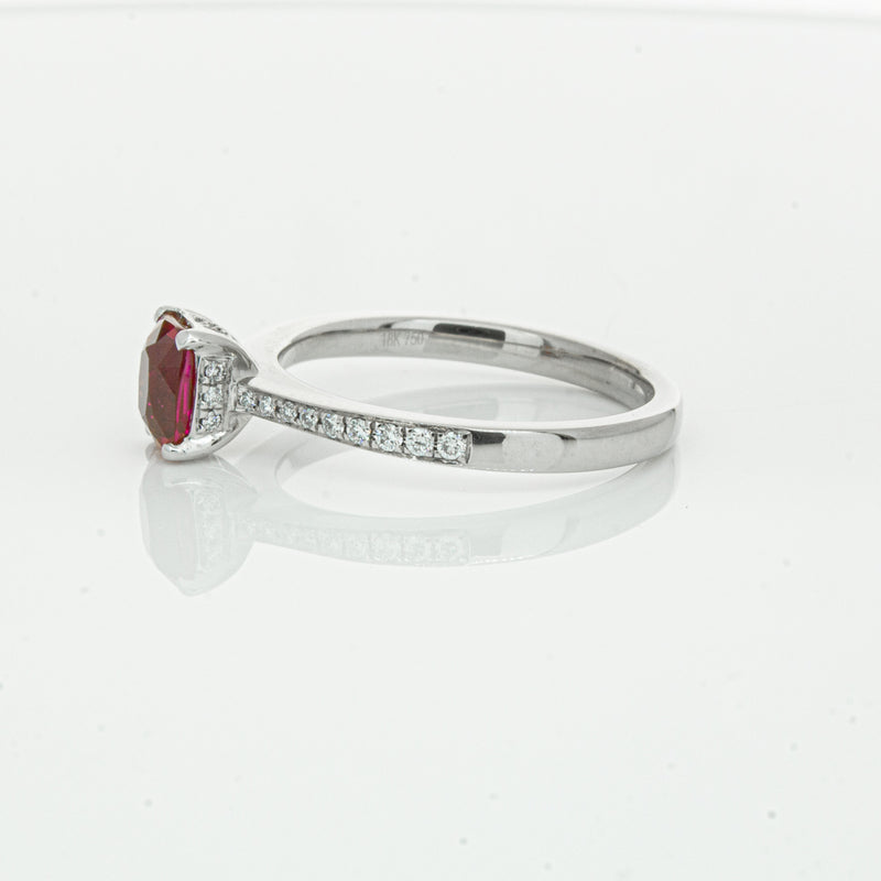 18ct White Gold 1.15ct Ruby & Diamond Ring-Ring-Walker & Hall