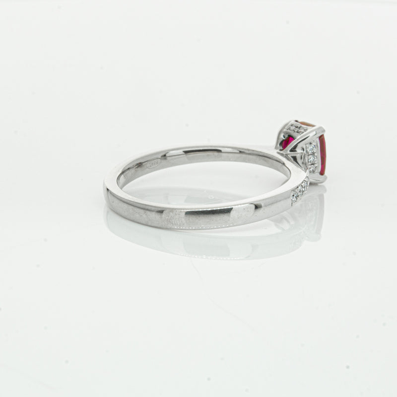 18ct White Gold 1.15ct Ruby & Diamond Ring-Ring-Walker & Hall