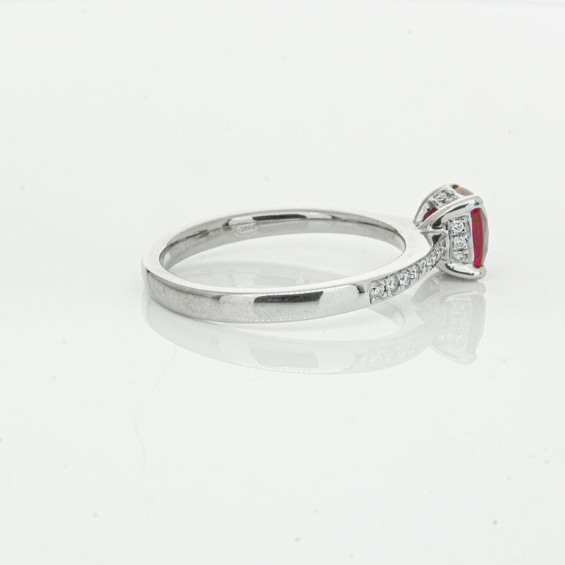 18ct White Gold 1.15ct Ruby & Diamond Ring-Ring-Walker & Hall