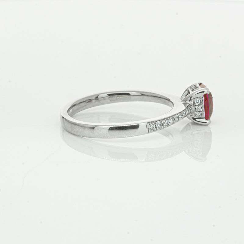 18ct White Gold 1.15ct Ruby & Diamond Ring-Ring-Walker & Hall