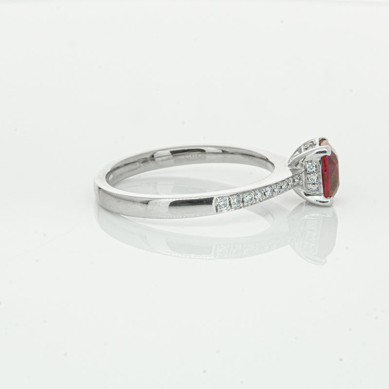 18ct White Gold 1.15ct Ruby & Diamond Ring-Ring-Walker & Hall
