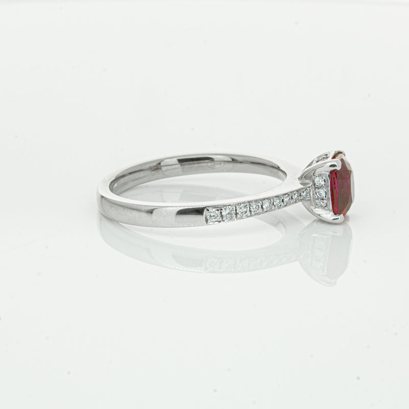18ct White Gold 1.15ct Ruby & Diamond Ring-Ring-Walker & Hall