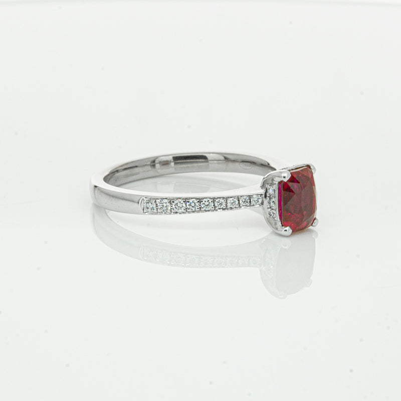 18ct White Gold 1.15ct Ruby & Diamond Ring-Ring-Walker & Hall