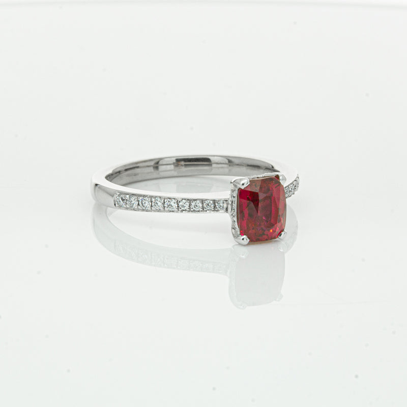 18ct White Gold 1.15ct Ruby & Diamond Ring-Ring-Walker & Hall