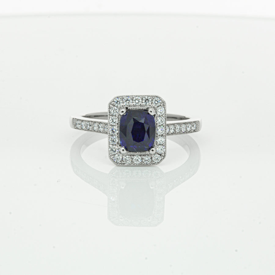 18ct White Gold Sapphire & Diamond Aria Ring-Ring-Walker & Hall