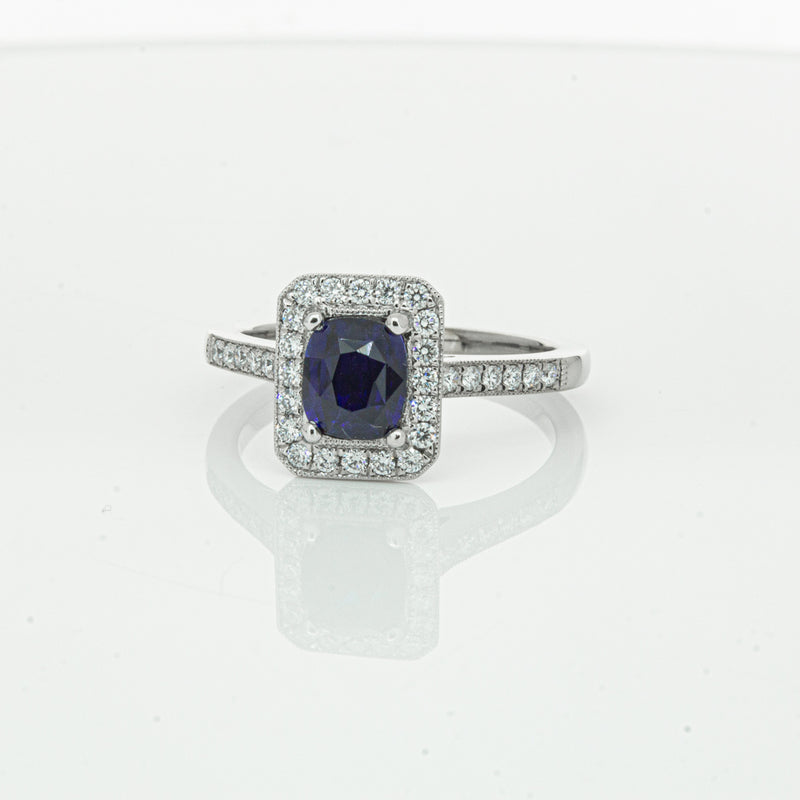 18ct White Gold Sapphire & Diamond Aria Ring-Ring-Walker & Hall