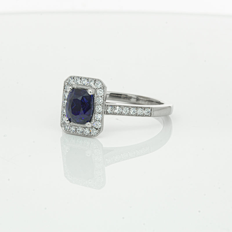 18ct White Gold Sapphire & Diamond Aria Ring-Ring-Walker & Hall
