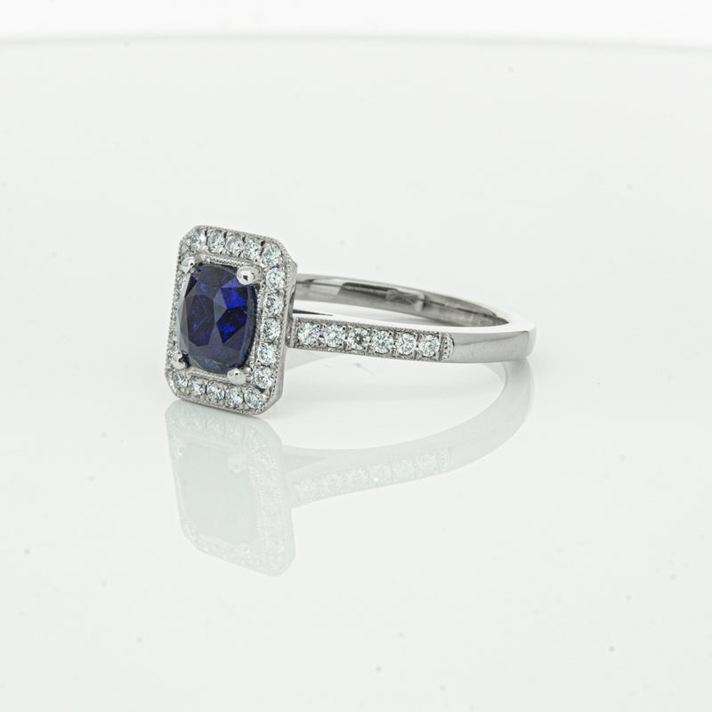 18ct White Gold Sapphire & Diamond Aria Ring-Ring-Walker & Hall