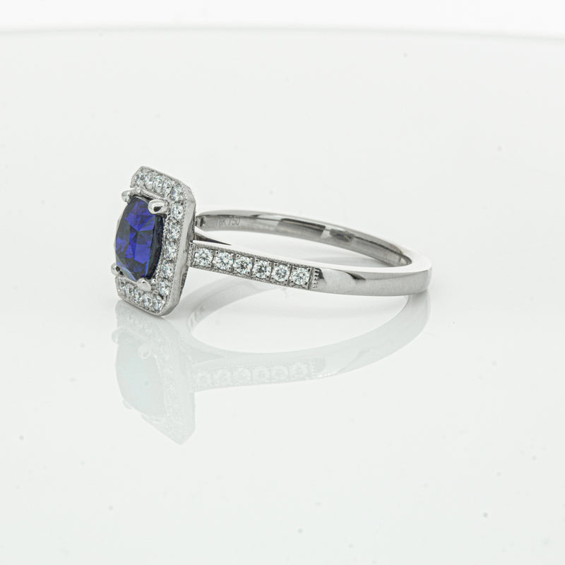 18ct White Gold Sapphire & Diamond Aria Ring-Ring-Walker & Hall