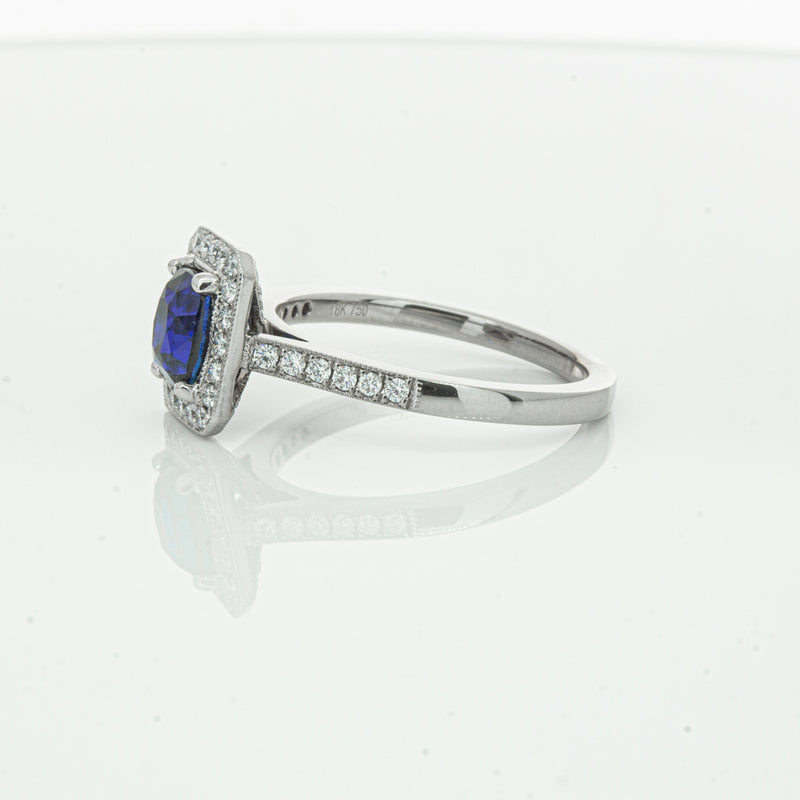 18ct White Gold Sapphire & Diamond Aria Ring-Ring-Walker & Hall