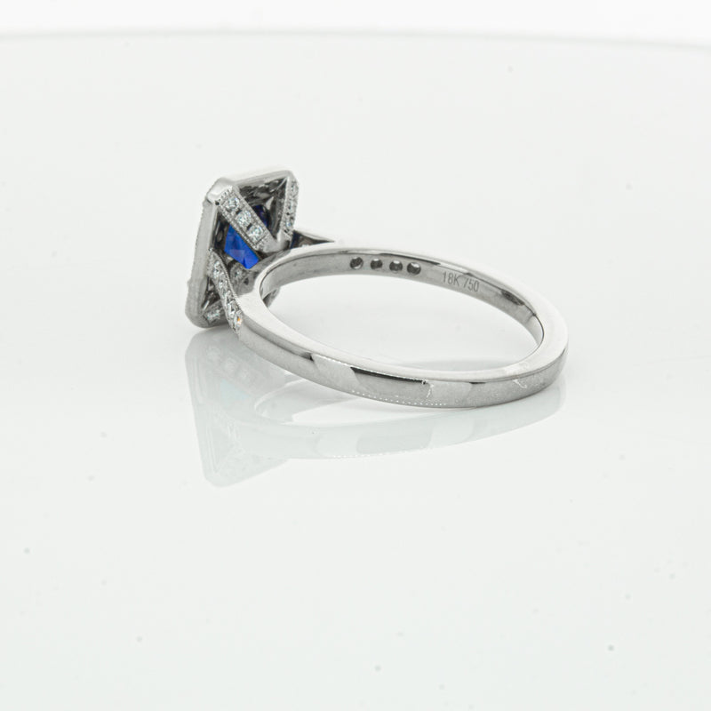 18ct White Gold Sapphire & Diamond Aria Ring-Ring-Walker & Hall