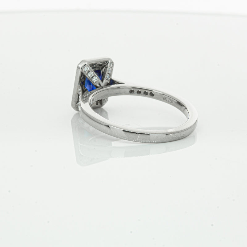 18ct White Gold Sapphire & Diamond Aria Ring-Ring-Walker & Hall
