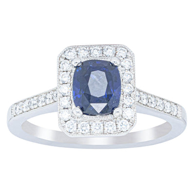 18ct White Gold Sapphire & Diamond Aria Ring-Ring-Walker & Hall