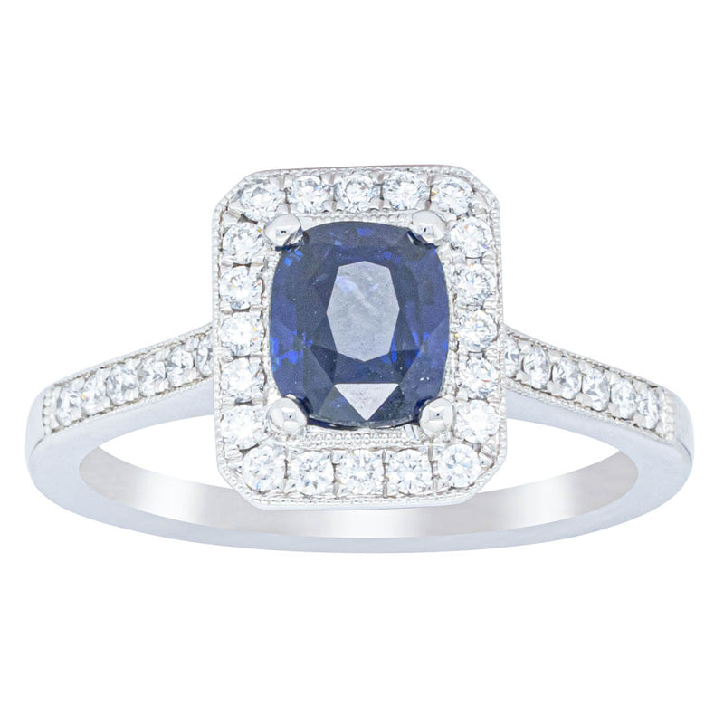 18ct White Gold Sapphire & Diamond Aria Ring-Ring-Walker & Hall