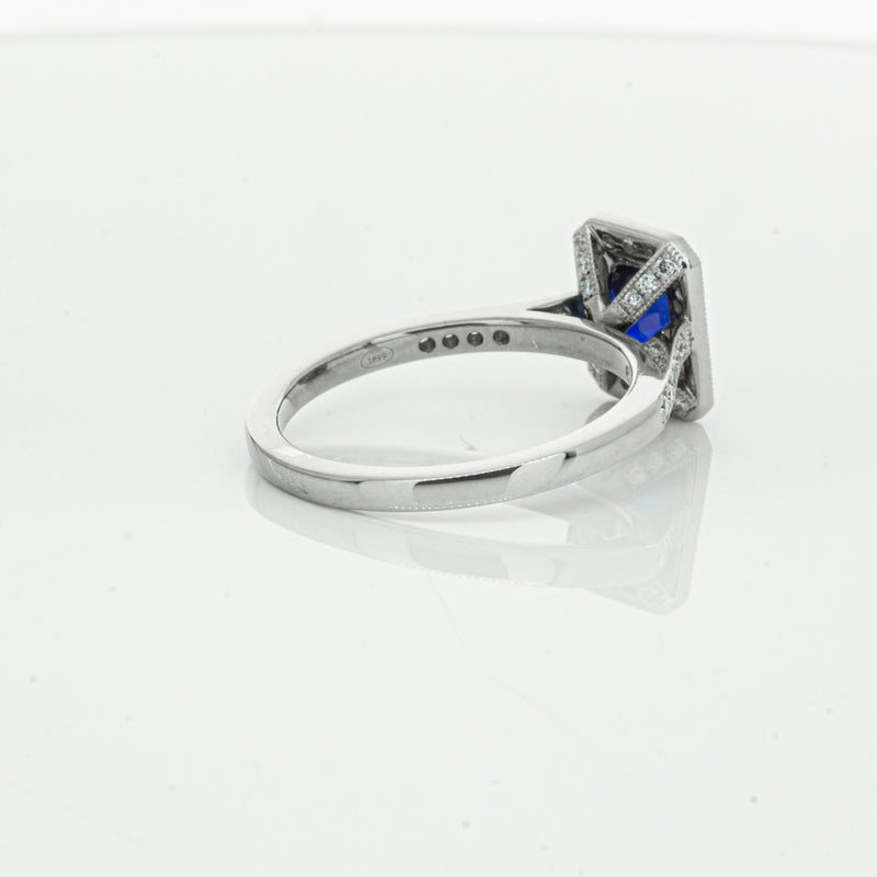 18ct White Gold Sapphire & Diamond Aria Ring-Ring-Walker & Hall
