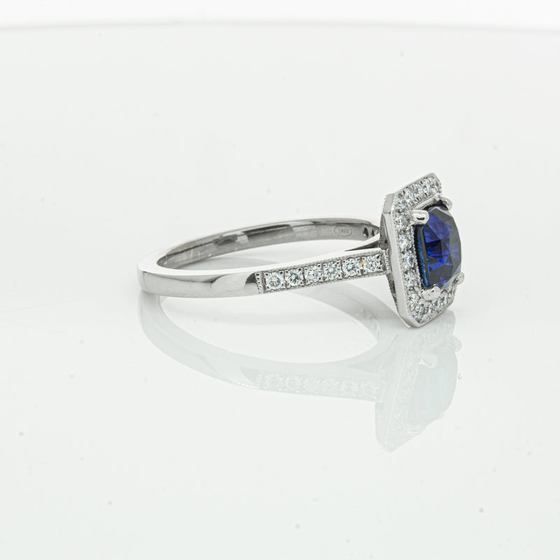 18ct White Gold Sapphire & Diamond Aria Ring-Ring-Walker & Hall