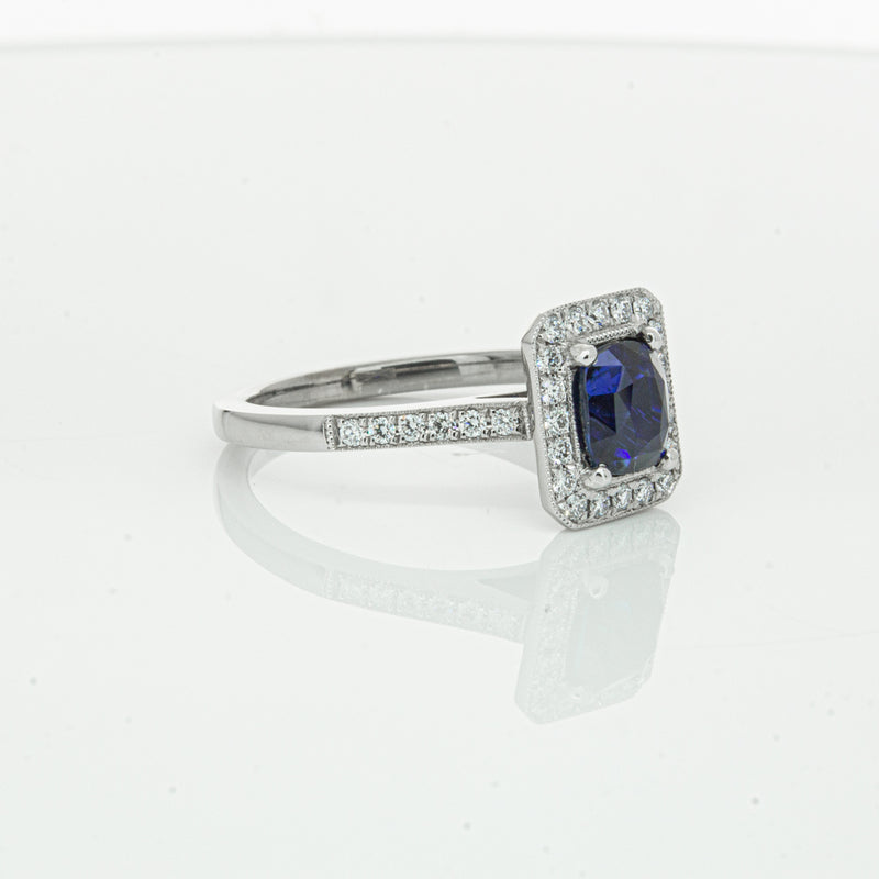 18ct White Gold Sapphire & Diamond Aria Ring-Ring-Walker & Hall