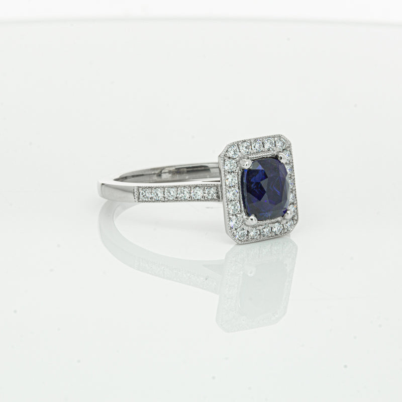 18ct White Gold Sapphire & Diamond Aria Ring-Ring-Walker & Hall