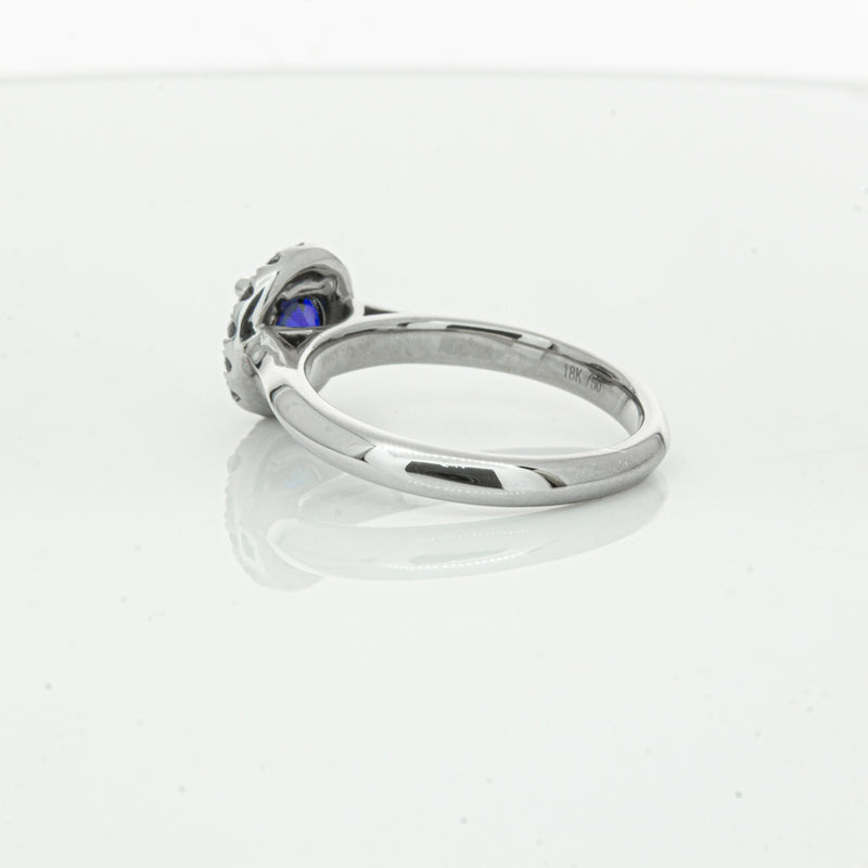 18ct White Gold 1.41ct Sapphire & Diamond Eclipse Ring-Ring-Walker & Hall