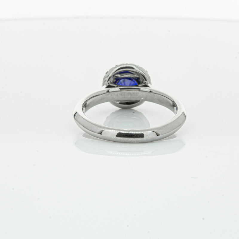 18ct White Gold 1.41ct Sapphire & Diamond Eclipse Ring-Ring-Walker & Hall