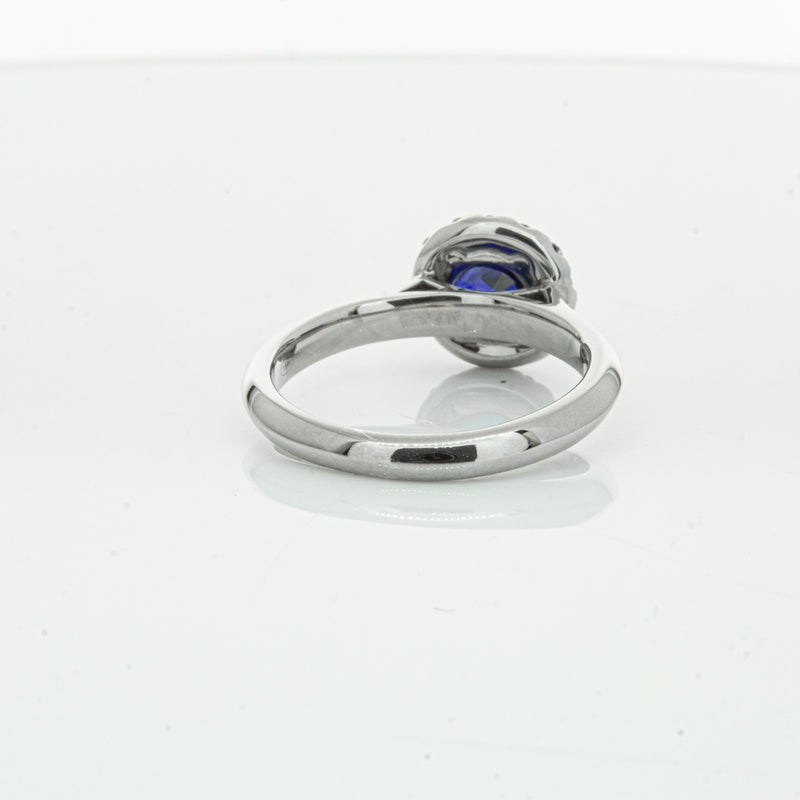 18ct White Gold 1.41ct Sapphire & Diamond Eclipse Ring-Ring-Walker & Hall