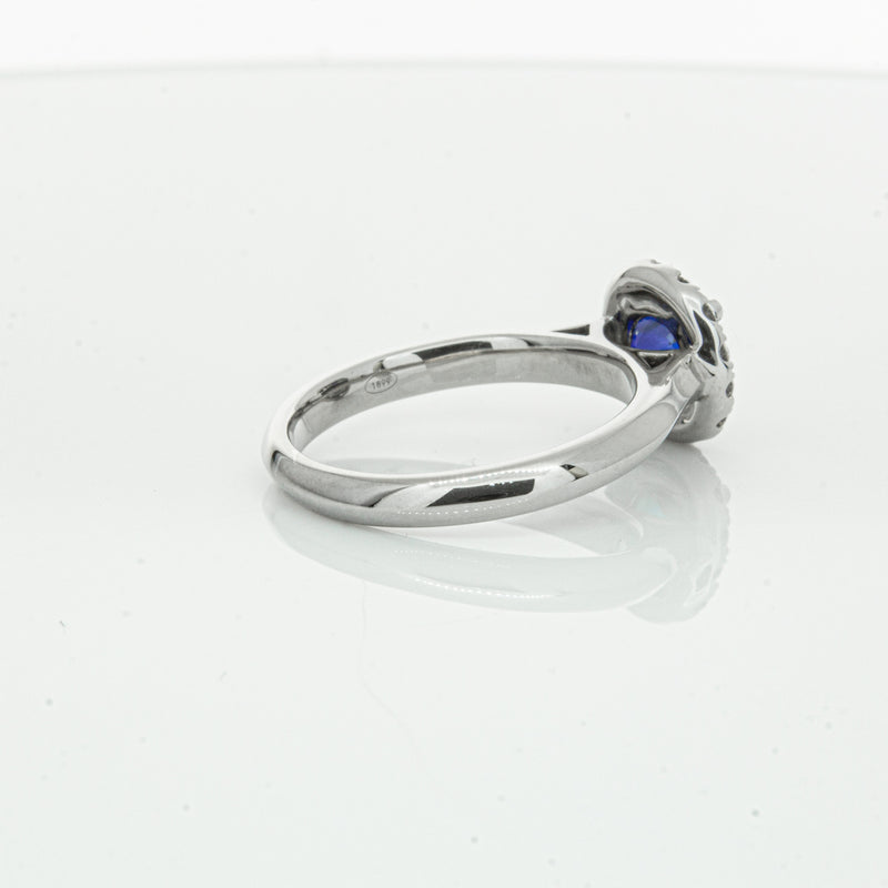 18ct White Gold 1.41ct Sapphire & Diamond Eclipse Ring-Ring-Walker & Hall