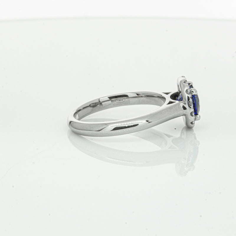 18ct White Gold 1.41ct Sapphire & Diamond Eclipse Ring-Ring-Walker & Hall
