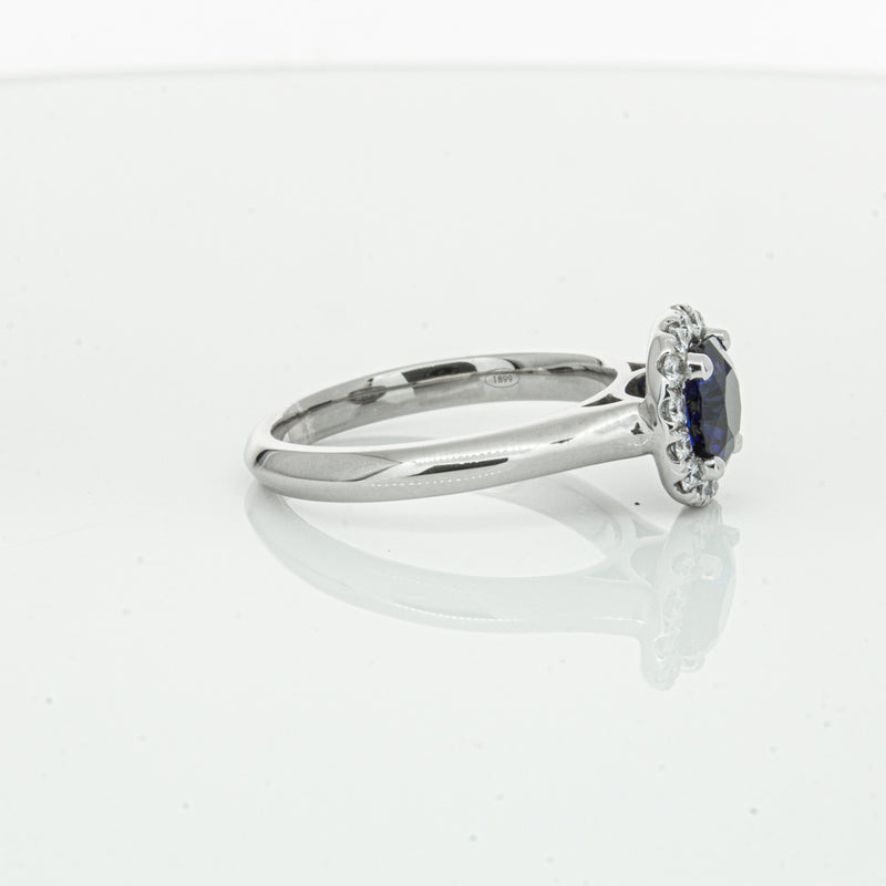 18ct White Gold 1.41ct Sapphire & Diamond Eclipse Ring-Ring-Walker & Hall