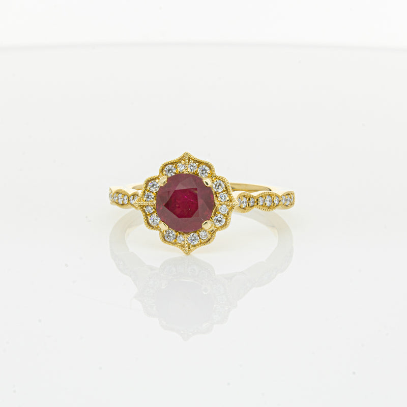 18ct Yellow Gold 1.33ct Ruby & Diamond Paramount Ring-Ring-Walker & Hall