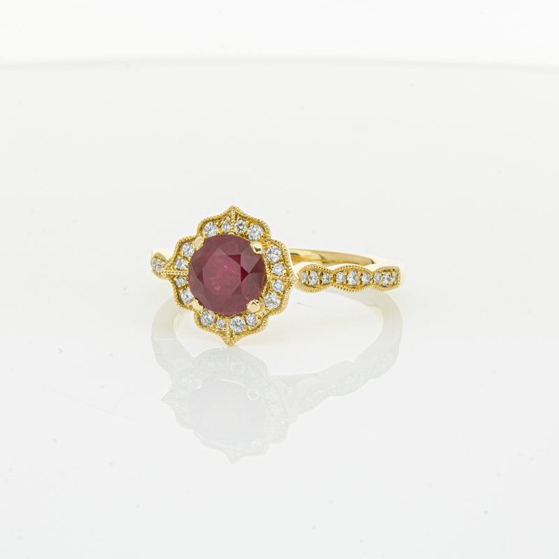 18ct Yellow Gold 1.33ct Ruby & Diamond Paramount Ring-Ring-Walker & Hall
