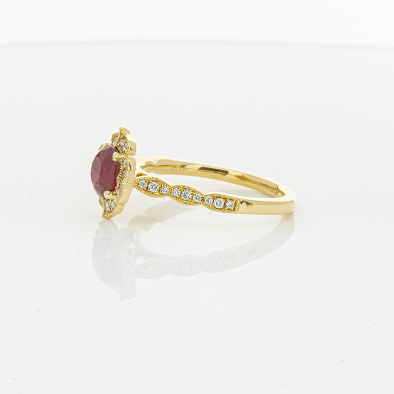 18ct Yellow Gold 1.33ct Ruby & Diamond Paramount Ring-Ring-Walker & Hall