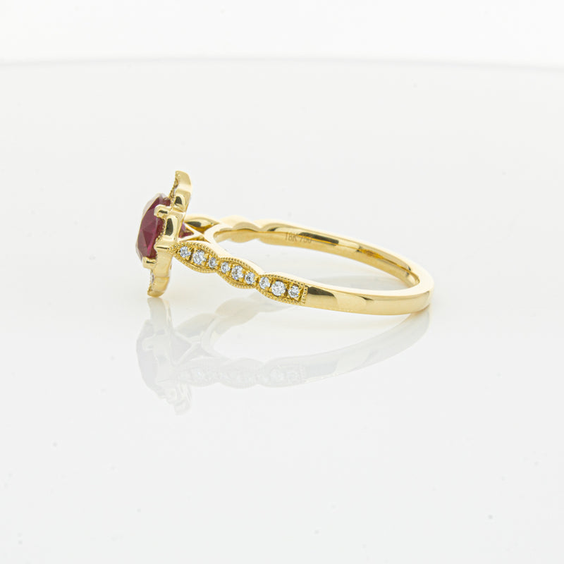 18ct Yellow Gold 1.33ct Ruby & Diamond Paramount Ring-Ring-Walker & Hall