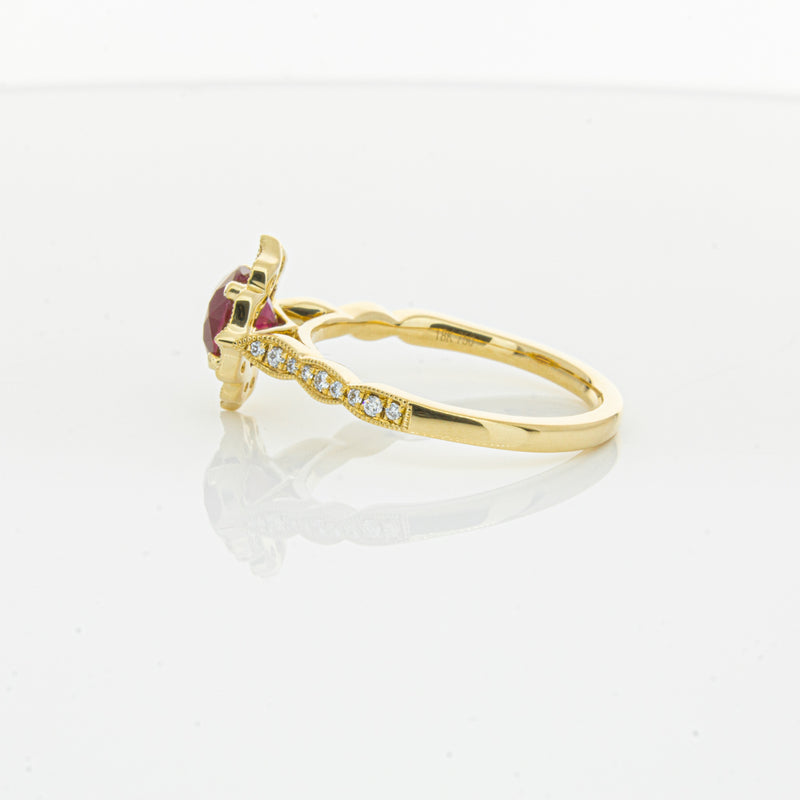 18ct Yellow Gold 1.33ct Ruby & Diamond Paramount Ring-Ring-Walker & Hall