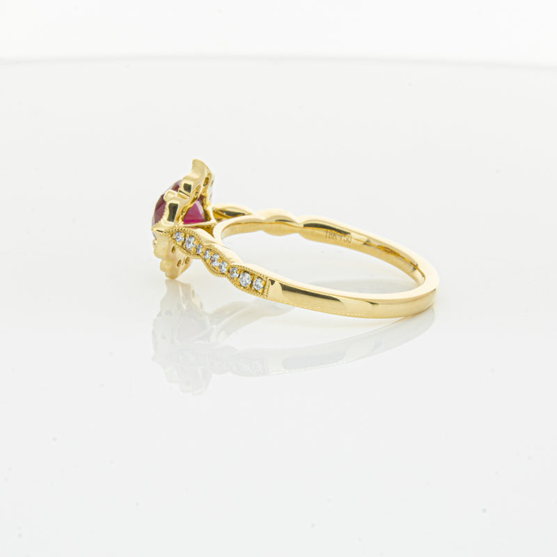 18ct Yellow Gold 1.33ct Ruby & Diamond Paramount Ring-Ring-Walker & Hall