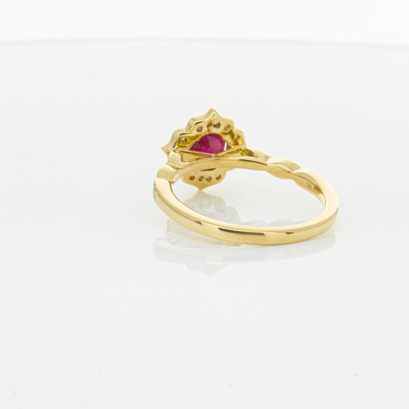 18ct Yellow Gold 1.33ct Ruby & Diamond Paramount Ring-Ring-Walker & Hall