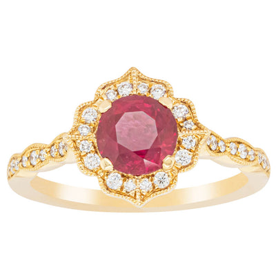 18ct Yellow Gold 1.33ct Ruby & Diamond Paramount Ring-Ring-Walker & Hall