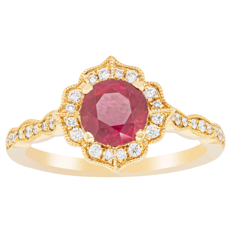 18ct Yellow Gold 1.33ct Ruby & Diamond Paramount Ring-Ring-Walker & Hall