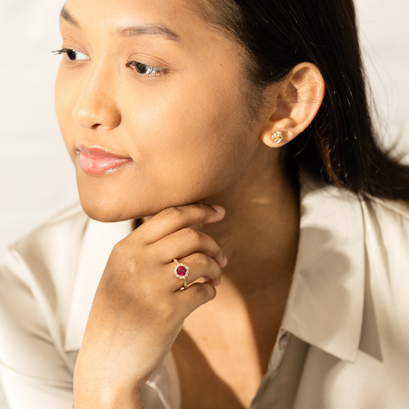 18ct Yellow Gold 1.33ct Ruby & Diamond Paramount Ring-Ring-Walker & Hall